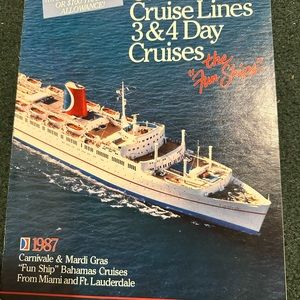 Carnival cruise line brochure 1987